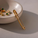 Beaded Charm Pin Silver 18K Gold Plated
