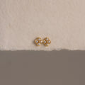 Round Diamond Pearl Flower Studs Silver 18K Gold Plated