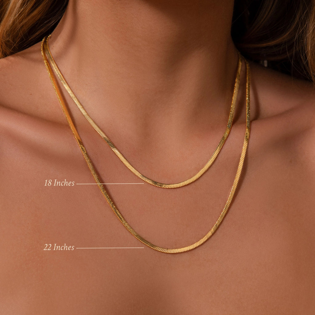 Bold Snake Chain Necklace Silver 18K Gold Plated