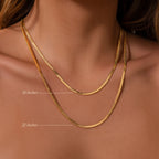 Bold Snake Chain Necklace Silver 18K Gold Plated