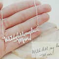 Handwriting Necklace Silver 18K Gold Plated