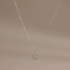 Diamond Poinsettia Necklace Silver 18K Gold Plated
