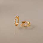 Mini Diamond Huggies Silver 18K Gold Plated