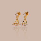 Diamond Cascade Ear Jackets Silver 18K Gold Plated