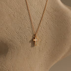 Opal Cross Necklace Silver 18K Gold Plated