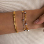 Mixed Metal Star Bracelet Silver 18K Gold Plated