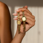 Pave Blossom Timepiece Silver 18K Gold Plated