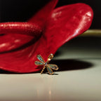 Marquise Diamond Dragonfly Charm Silver 18K Gold Plated