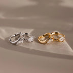Organic Diamond Teardrop Hoops Silver 18K Gold Plated