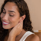 Diamond Flatback Studs Set Silver 18K Gold Plated
