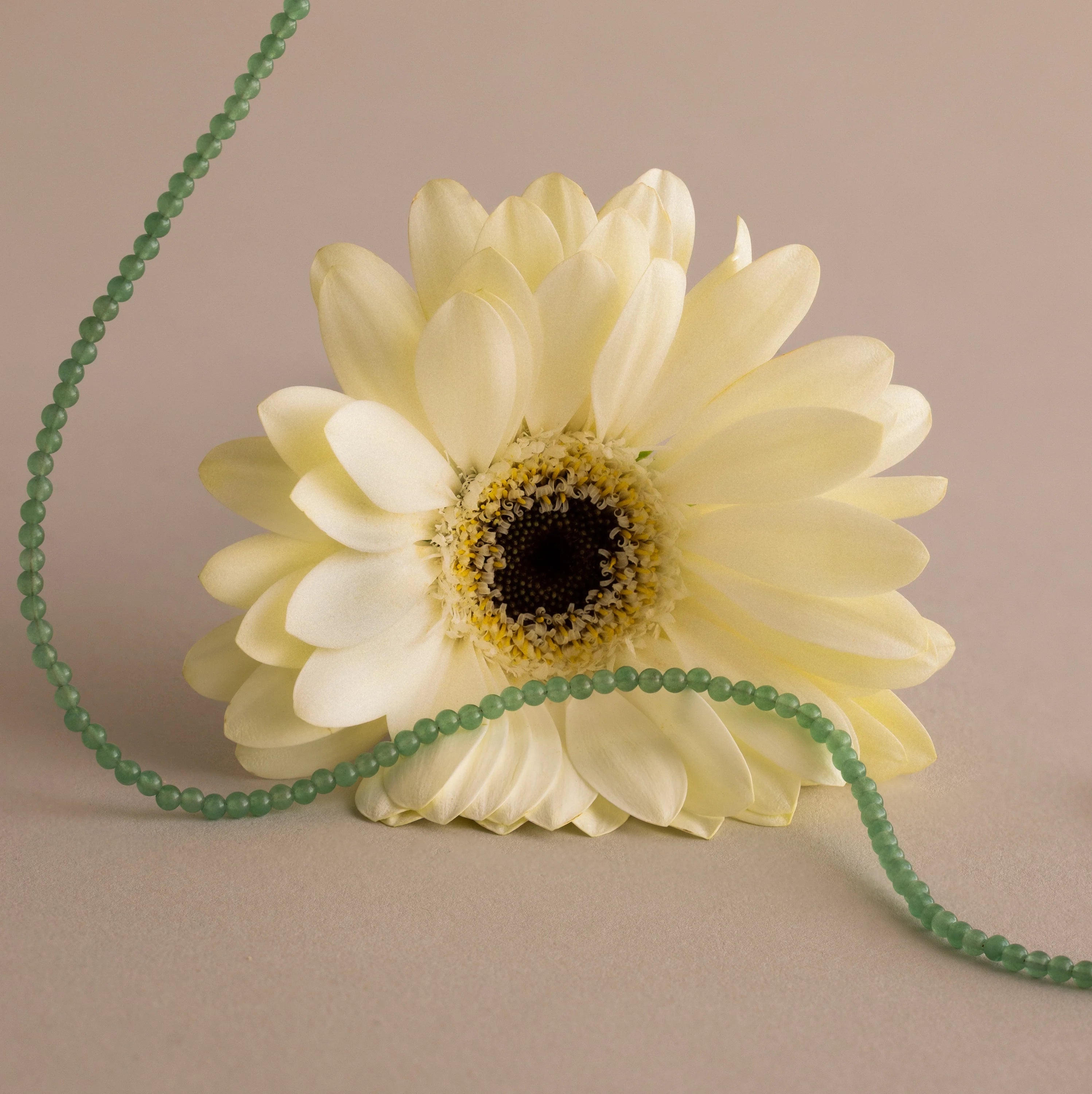 Green Aventurine Beads Choker Necklace Silver 18K Gold Plated