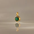 Hexagon Emerald Charm Silver 18K Gold Plated