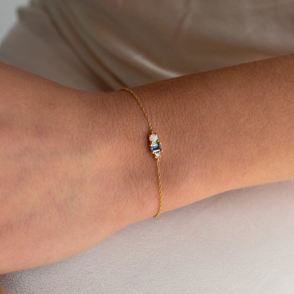 Eloise Gemstone Bracelet Silver 18K Gold Plated