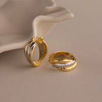 Intertwined Mixed Metal Hoops Silver 18K Gold Plated