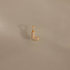 Diamond Pave Bubble Letter Charm Silver 18K Gold Plated