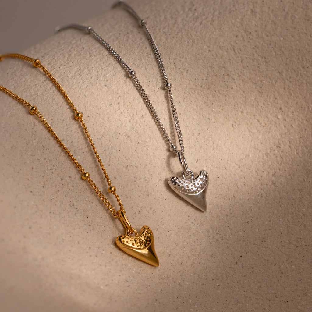 Shark Tooth Necklace Silver 18K Gold Plated