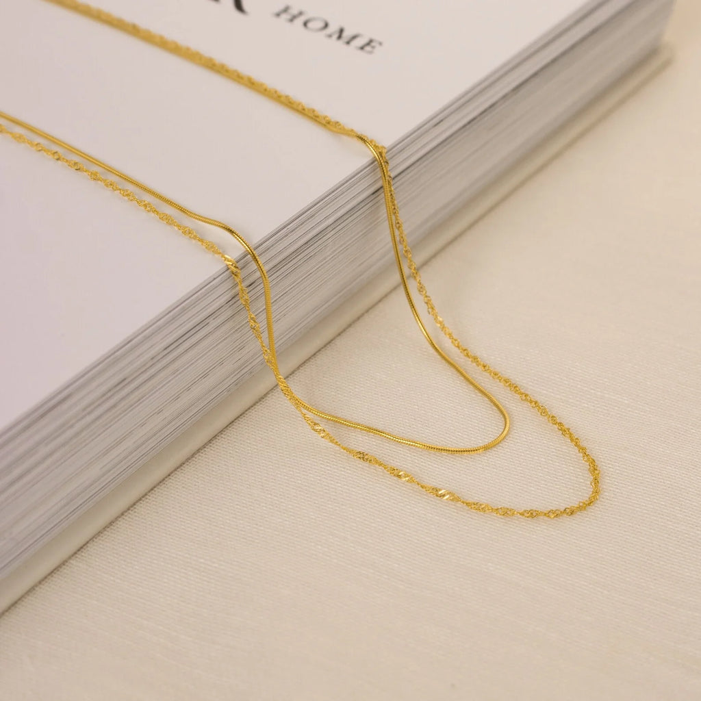 Monet Duo Chain Silver 18K Gold Plated