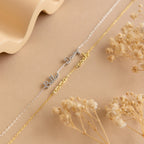 Tiny Multiple Name Bracelet Silver 18K Gold Plated