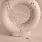 Sparkling Layered Lariat Necklace Silver 18K Gold Plated