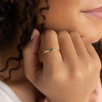 Space Marquise Birthstone Ring Silver 18K Gold Plated