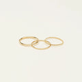 Thin Stacking Rings Set Silver 18K Gold Plated