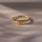 Hand & Footprint Signet Ring Silver 18K Gold Plated