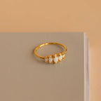Marquise Opal Statement Ring Silver 18K Gold Plated