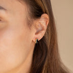 Rectangle Black Onyx Studs Silver 18K Gold Plated