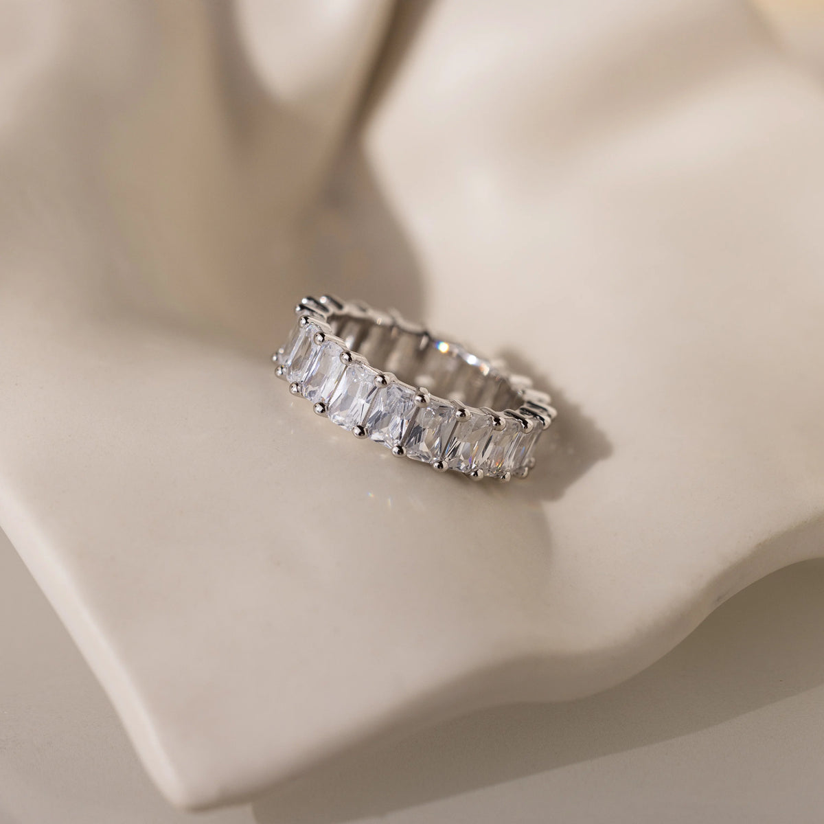 Diamonds Colette Eternity Ring Silver 18K Gold Plated