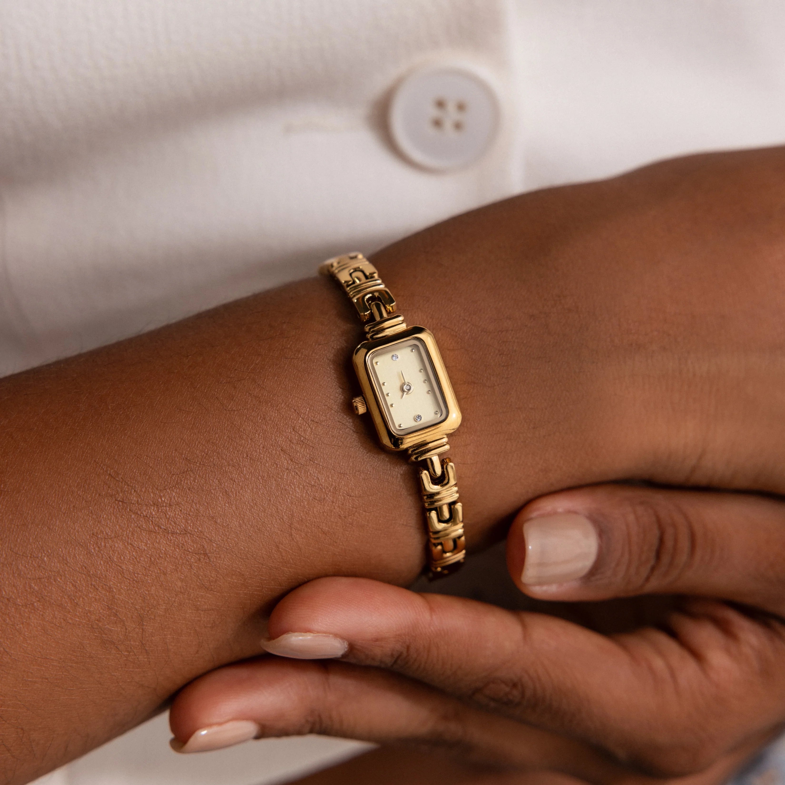 Azteca Link Timepiece Silver 18K Gold Plated