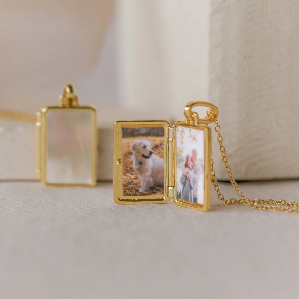 Pearl Locket Necklace Silver 18K Gold Plated