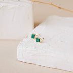 Malachite Studs  Silver 18K Gold Plated