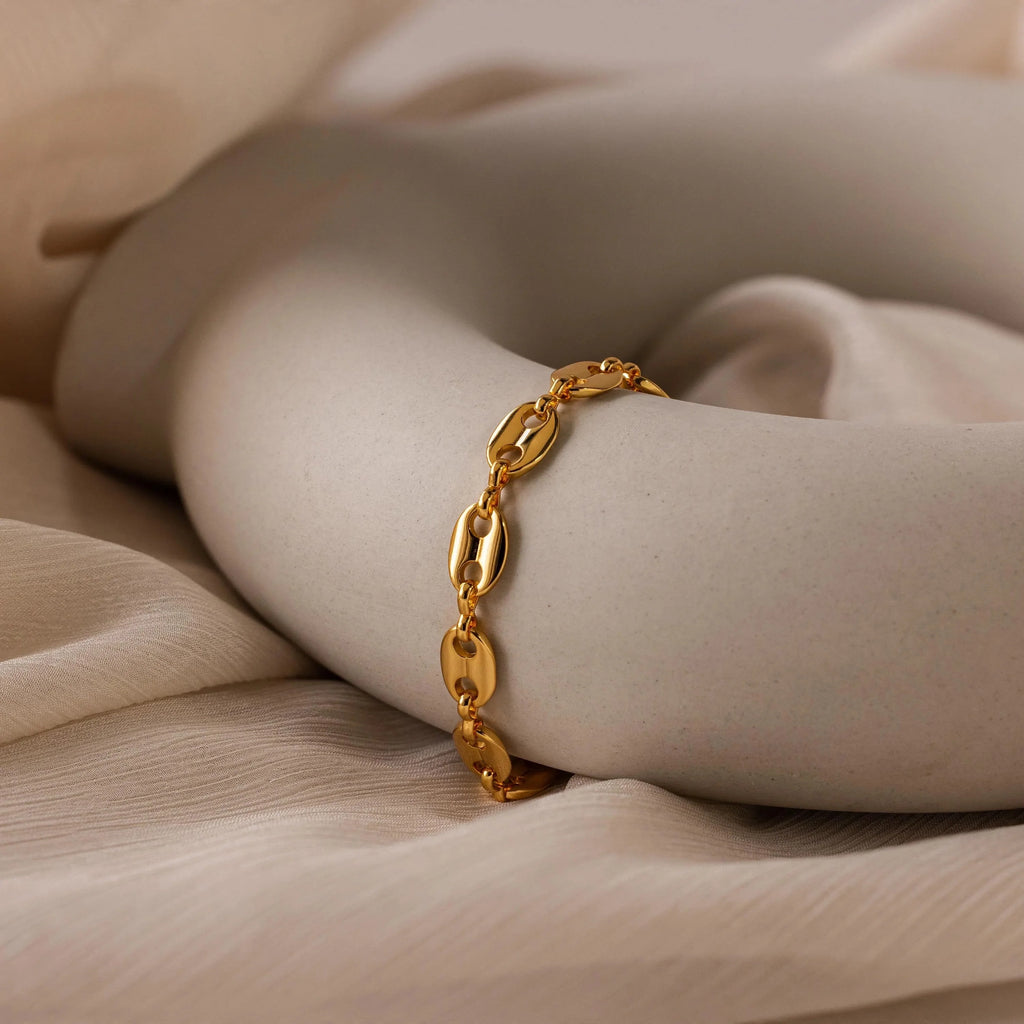 Bold Mariner Chain Bracelet Silver 18K Gold Plated