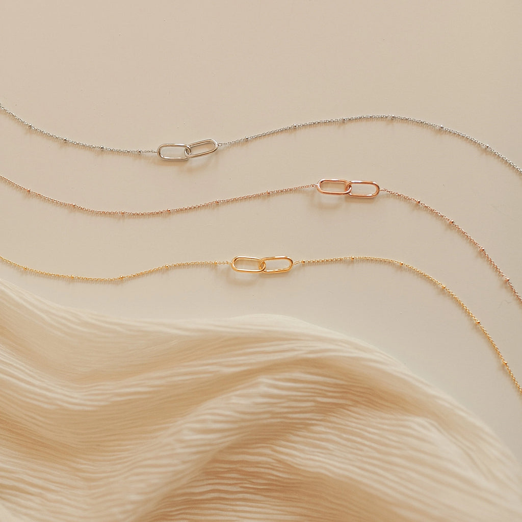 Linked Pendant Necklace Silver 18K Gold Plated