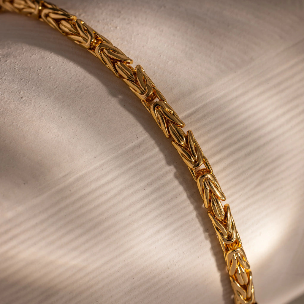 Byzantine Link Bracelet   Silver 18K Gold Plated