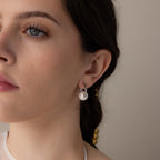 Bold Round Pearl Hoops Silver 18K Gold Plated