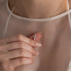 Pearl Cross Pendant  Necklace Silver 18K Gold Plated