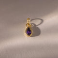 Amethyst Teardrop Charm Silver 18K Gold Plated