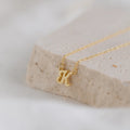 Mellow Dainty Initial Necklace Silver 18K Gold Plated