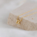 Mellow Dainty Initial Necklace Silver 18K Gold Plated