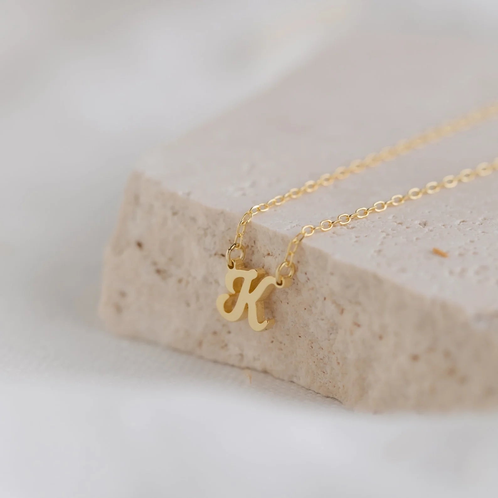 Mellow Dainty Initial Necklace Silver 18K Gold Plated