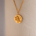 Zodiac Coin Necklace Silver 18K Gold Plated