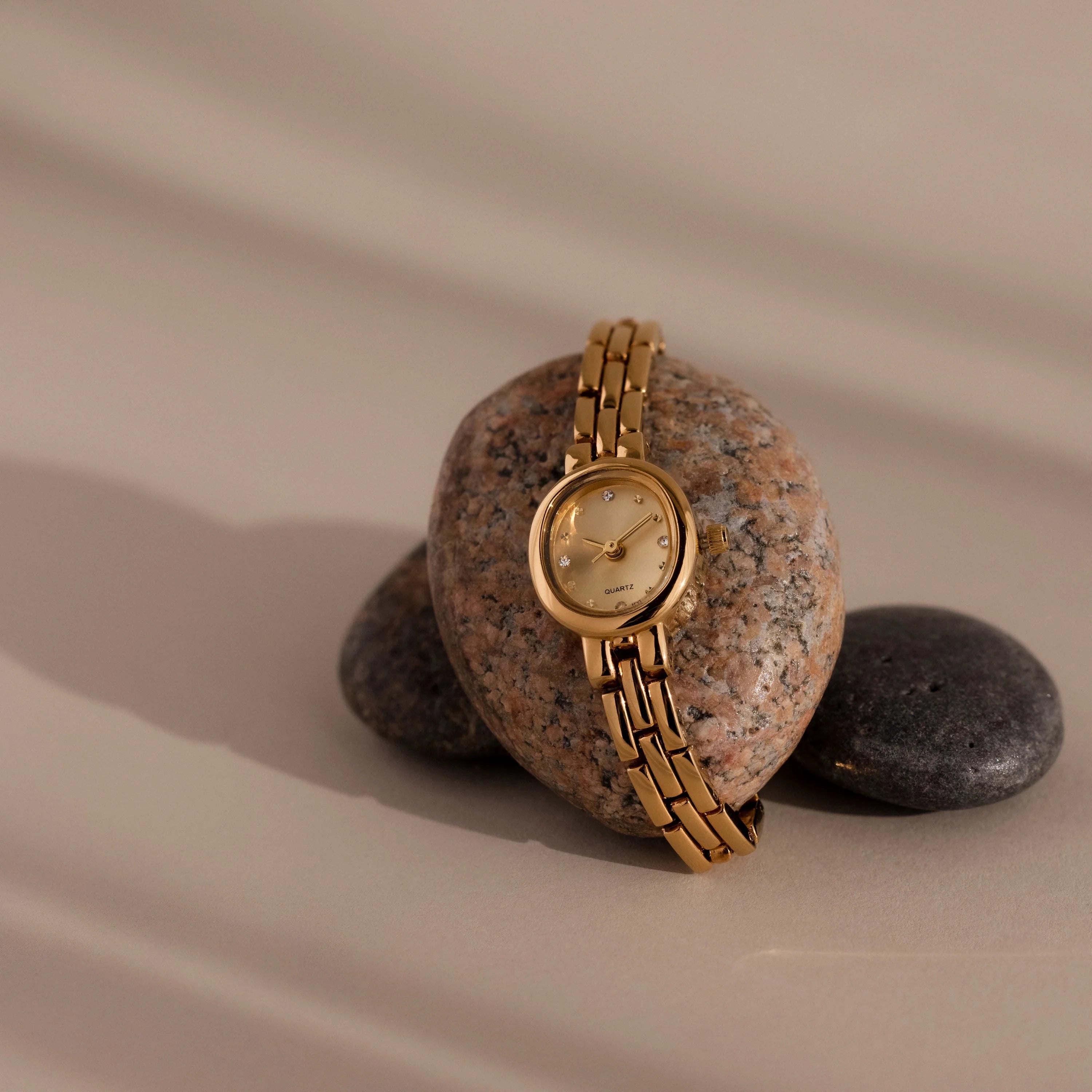 Cobblestone Timepiece Silver 18K Gold Plated
