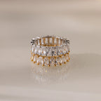 Diamond Colette Eternity Ring Silver 18K Gold Plated