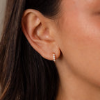 Mini Topaz Huggies Silver 18K Gold Plated
