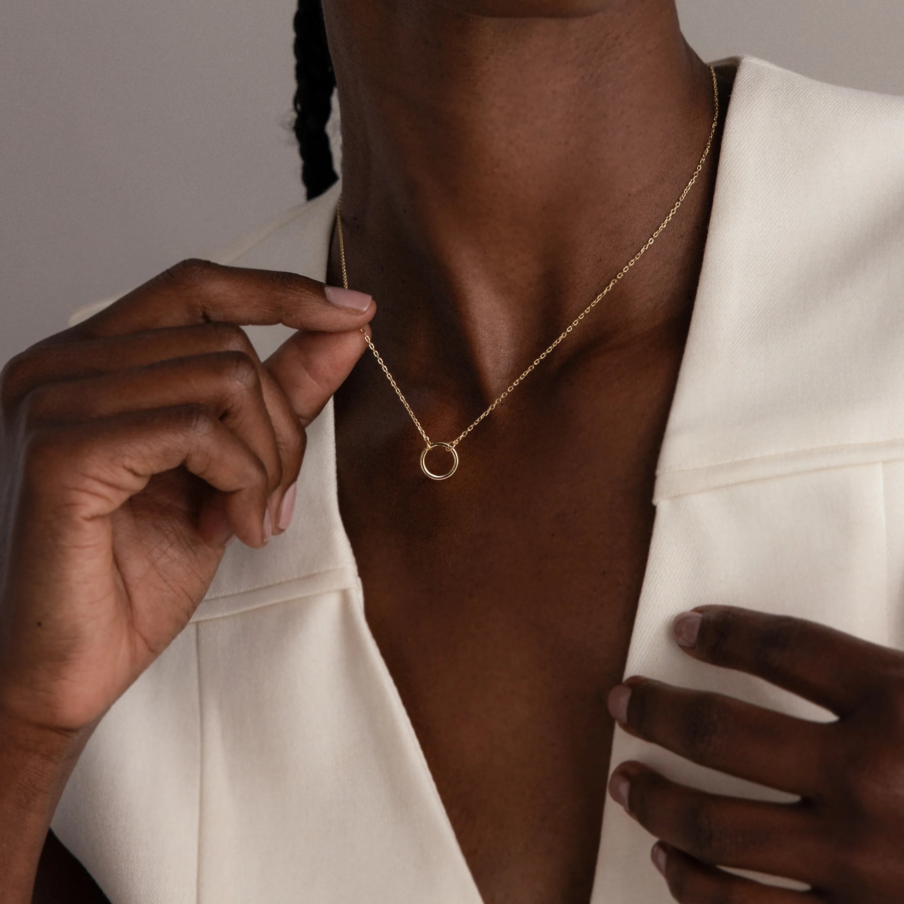 Large Rolo Clasp Necklace  Silver 18K Gold Plated