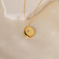 Eliza Oval Locket Necklace Silver 18K Gold Plated