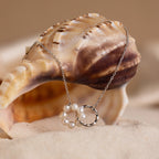 Beaded Pearl  Charm  Necklace Silver 18K Gold Plated