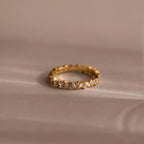 Diamond Cluster Eternity Ring Silver 18K Gold Plated