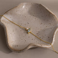 Marquise Aquamarine & Pearl Bracelet Silver 18K Gold Plated
